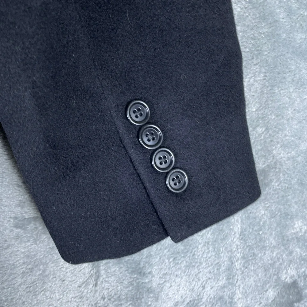 Manif. Tess. Risaliti Overcoat Mens 50 R Black Good Pure Cashmere Made In Italy